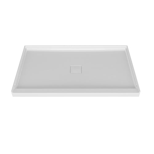 Zitta Shower base 48 x 42, in alcove, in glossy / matte white