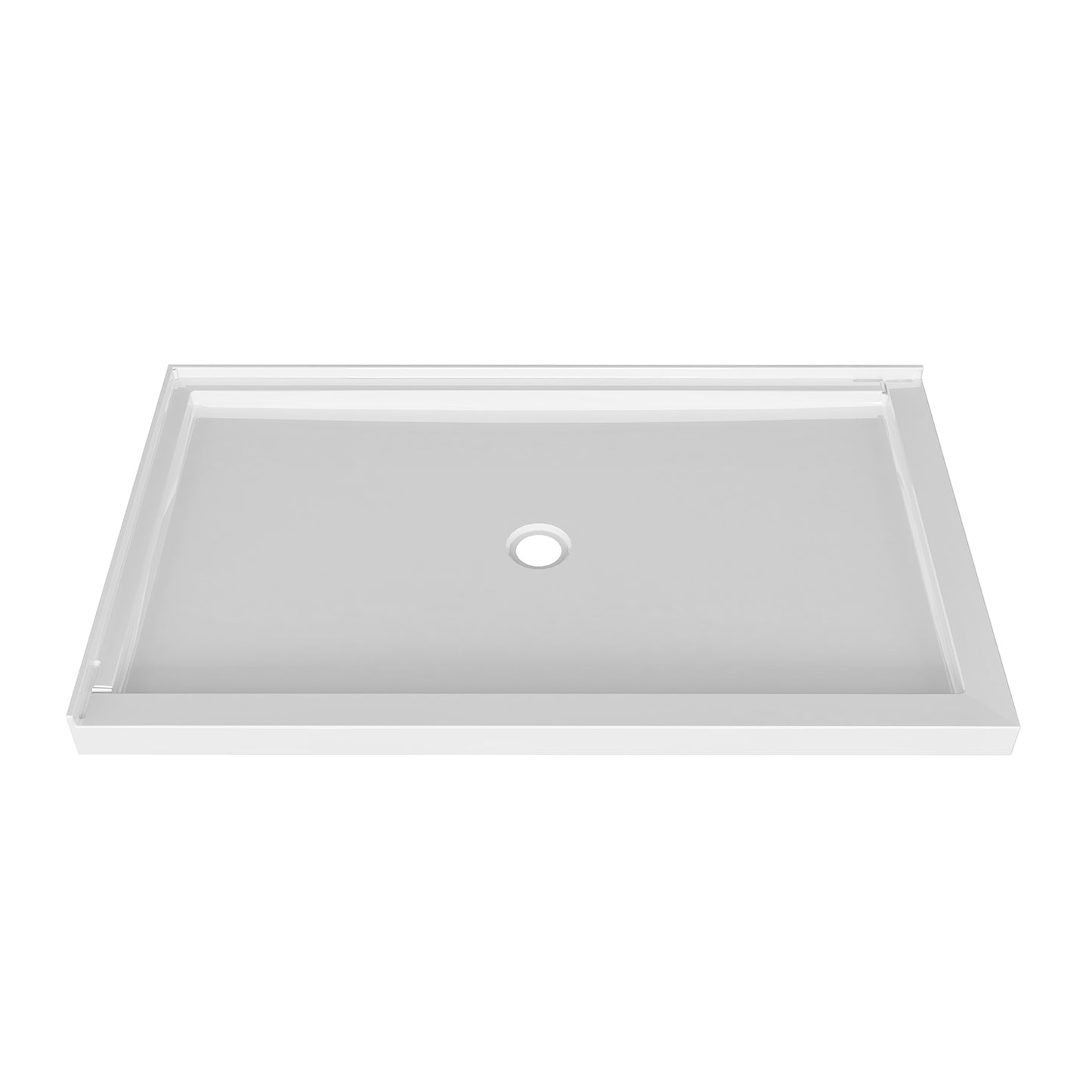 Zitta Shower base 60 x 32, in a corner, wall on the left side, in glossy white