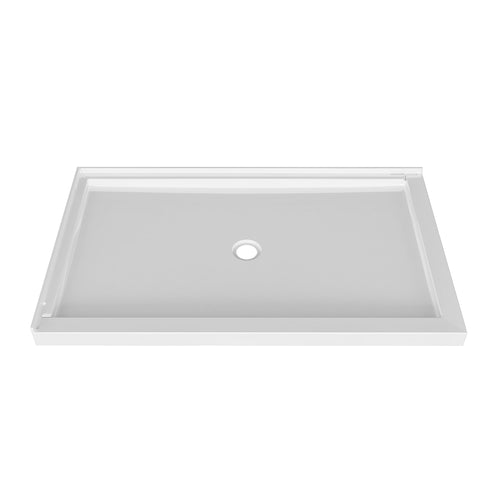 Zitta Shower base 60 x 42, in a corner, wall on the left side, in glossy white