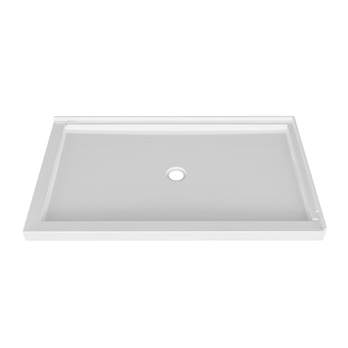 Zitta Shower base 60 x 42, in a corner, wall on the right side, in glossy white
