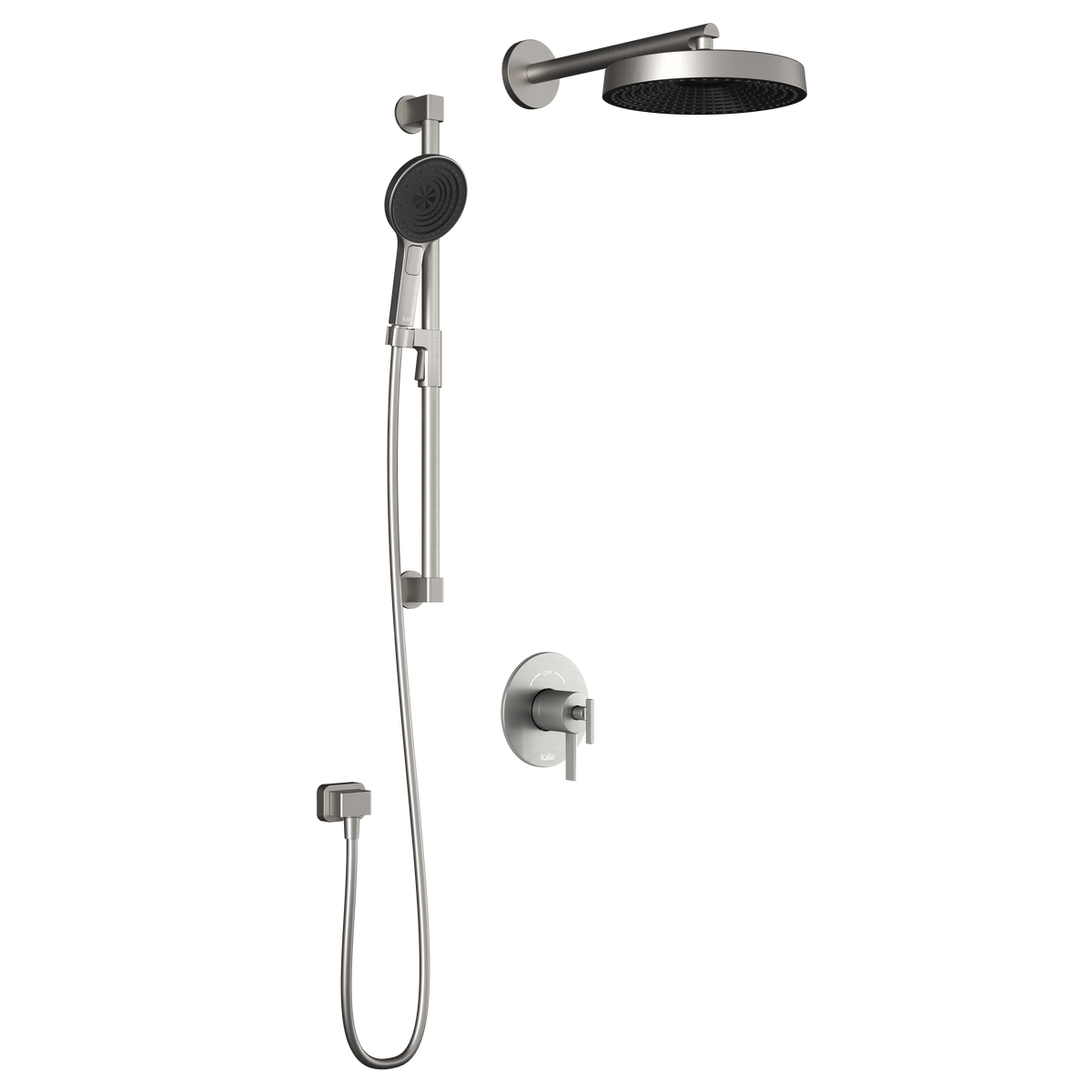 RoundOne™ TCD1 PREMIA (Valve Not Included) : AQUATONIK™ T/P Coaxial Shower System with Wallarm Pure Nickel PVD