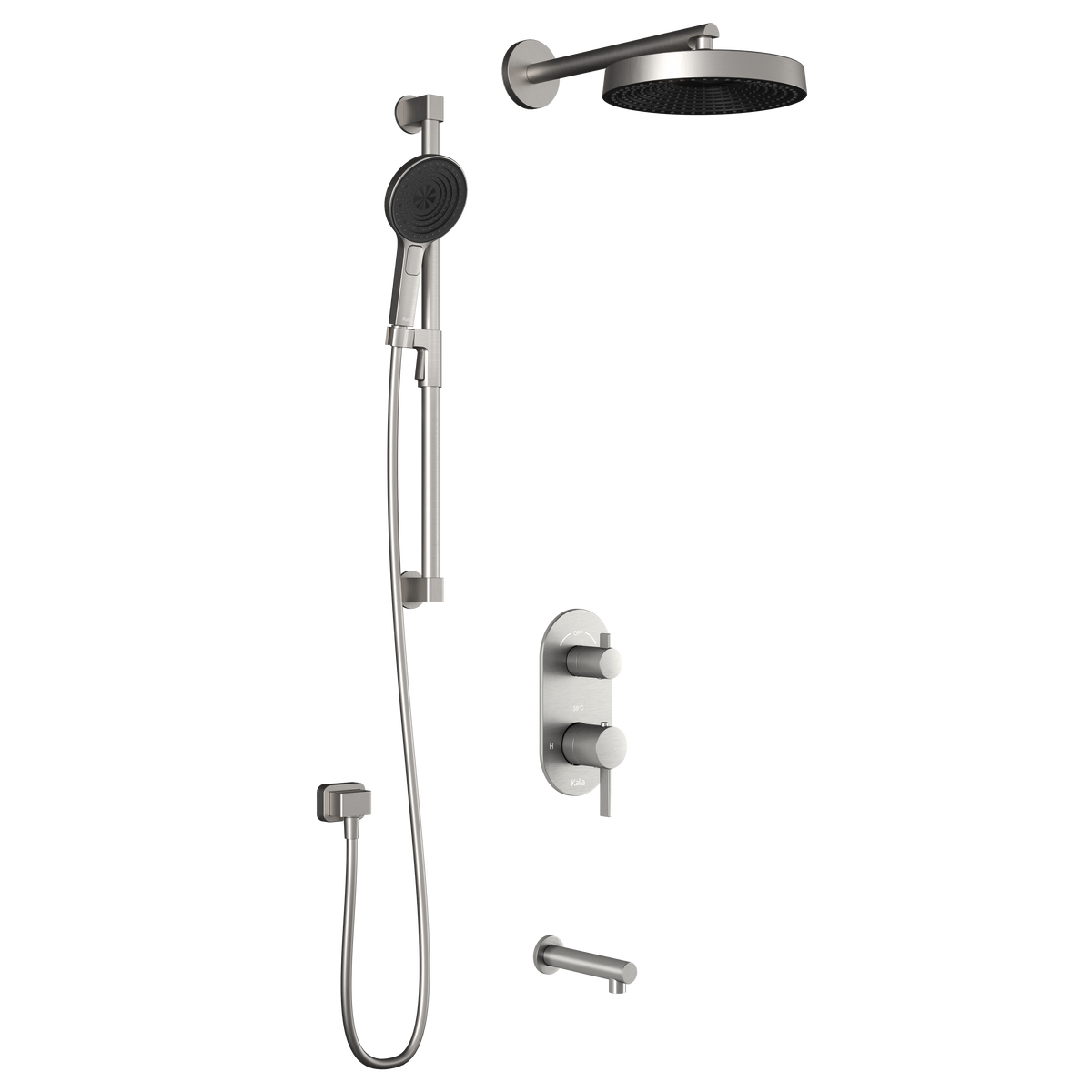 RoundOne™ TD3 PREMIA : AQUATONIK™ T/P with Diverter Shower System with Wallarm Pure Nickel PVD