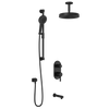 RoundOne™ TD3 PREMIA (Valve Not Included) : AQUATONIK™ T/P with Diverter Shower System with Vertical Ceiling Arm Matte Black