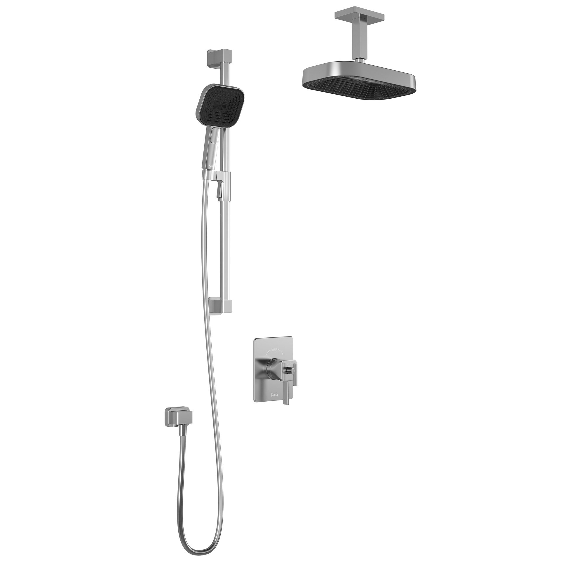 SquareOne™ TCD1 PREMIA : AQUATONIK™ T/P Coaxial Shower System with Vertical Ceiling Arm