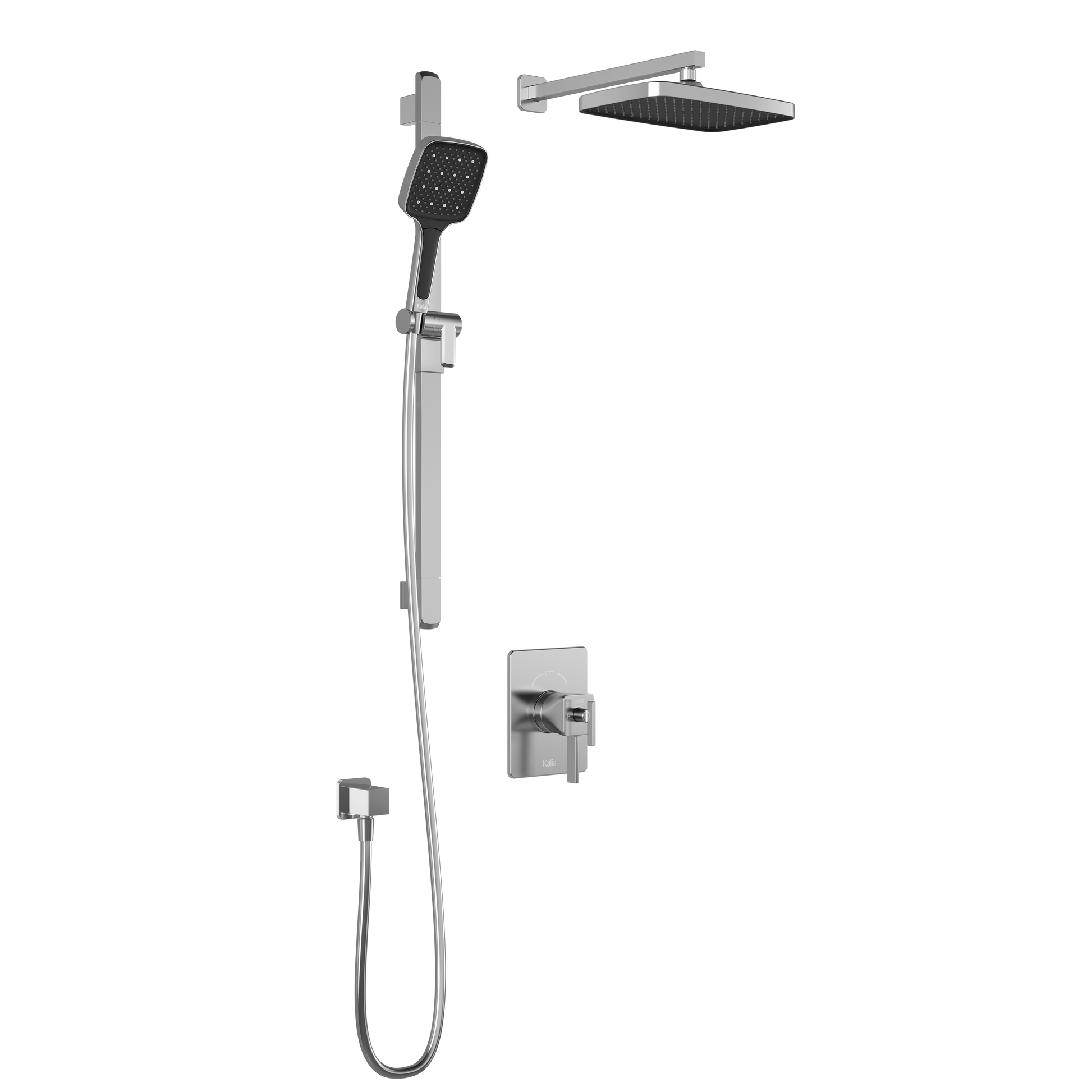 SquareOne™ TCD1 PLUS (Valve Not Included) : AQUATONIK™ T/P Coaxial Shower System with Wallarm