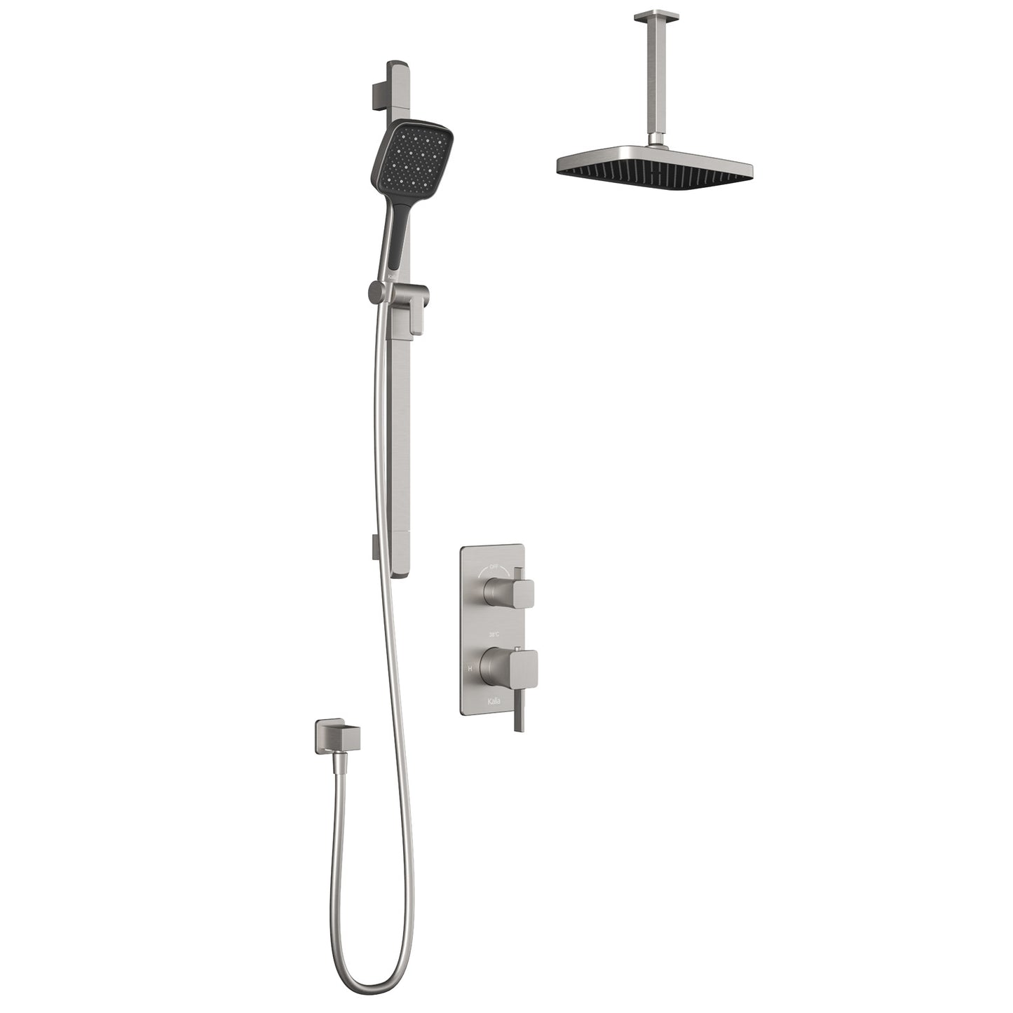 Kalia SquareOne™ TD2 PLUS : AQUATONIK™ T/P with Diverter Shower System with Vertical Ceiling Arm