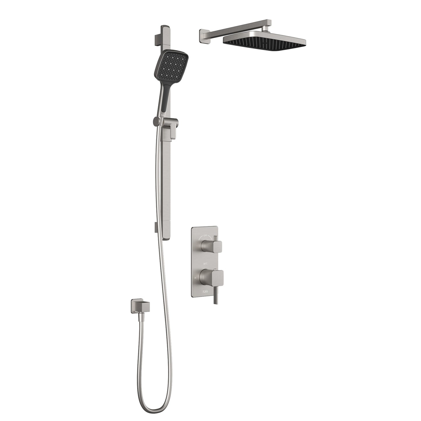 Kalia SquareOne™ TD2 PLUS (Valve Not Included) : AQUATONIK™ T/P with Diverter Shower System with Wallarm