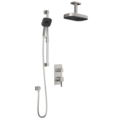 Kalia SquareOne™ TD2 PREMIA (Valve Not Included) : AQUATONIK™ T/P with Diverter Shower System with Vertical Ceiling Arm