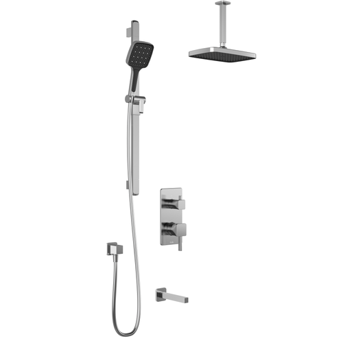 SquareOne™ TD3 PLUS : AQUATONIK™ T/P with Diverter Shower System with Vertical Ceiling Arm