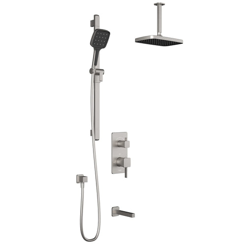 Kalia SquareOne™ TD3 PLUS : AQUATONIK™ T/P with Diverter Shower System with Vertical Ceiling Arm