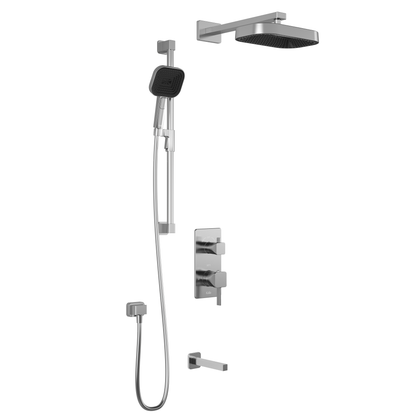 SquareOne™ TD3 PREMIA (Valve Not Included) : AQUATONIK™ T/P with Diverter Shower System with Wallarm
