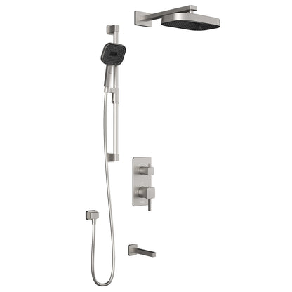 Kalia SquareOne™ TD3 PREMIA (Valve Not Included) : AQUATONIK™ T/P with Diverter Shower System with Wallarm