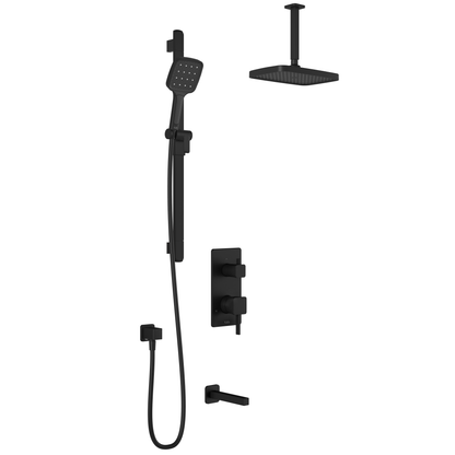 Kalia SquareOne™ TD3 PLUS (Valve Not Included) : AQUATONIK™ T/P with Diverter Shower System with Vertical Ceiling Arm