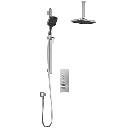 SquareOne™ TB2 PLUS : AQUATONIK™ T/P Push-Button Shower System with Vertical Ceiling Arm