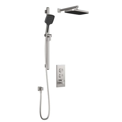 Kalia SquareOne™ TB2 PLUS (Valve Not Included) : AQUATONIK™ T/P Push-Button Shower System with Wallarm