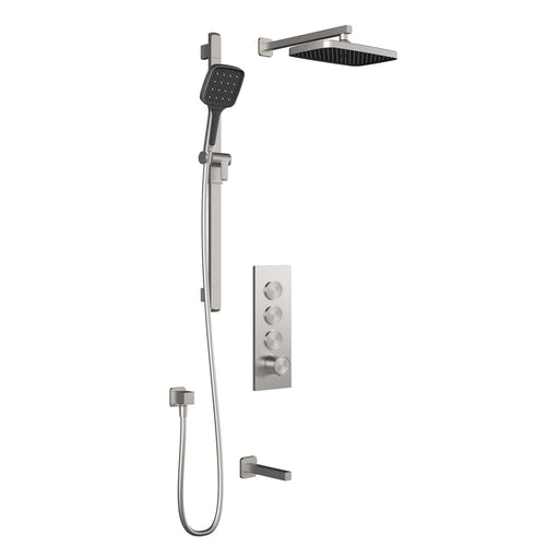 Kalia SquareOne™ TB3 PLUS : AQUATONIK™ T/P Push-Button Shower System with Wallarm