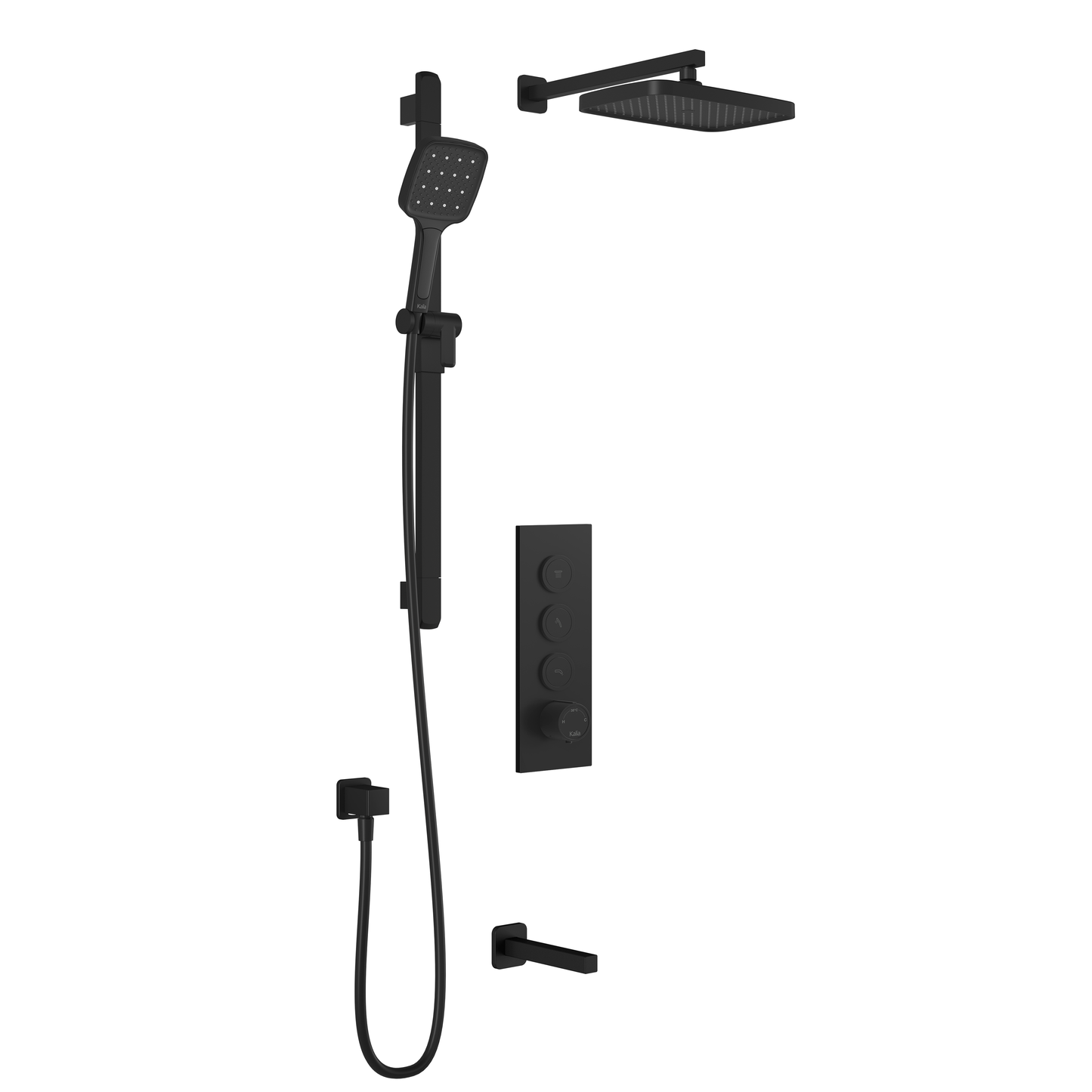 Kalia SquareOne™ TB3 PLUS : AQUATONIK™ T/P Push-Button Shower System with Wallarm