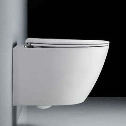 Parma Wall-Mounted Toilet Dual Flush - WHT-BL001 With Seat - Glossy White