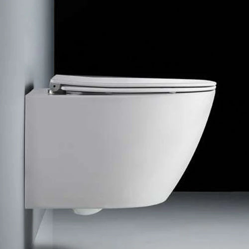 Parma Wall-Mounted Toilet Dual Flush - WHT-BL001 With Seat - Glossy White