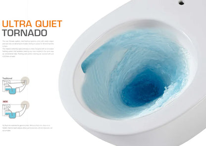 Parma Wall-Mounted Toilet Dual Flush - WHT-BL001 With Seat - Glossy White