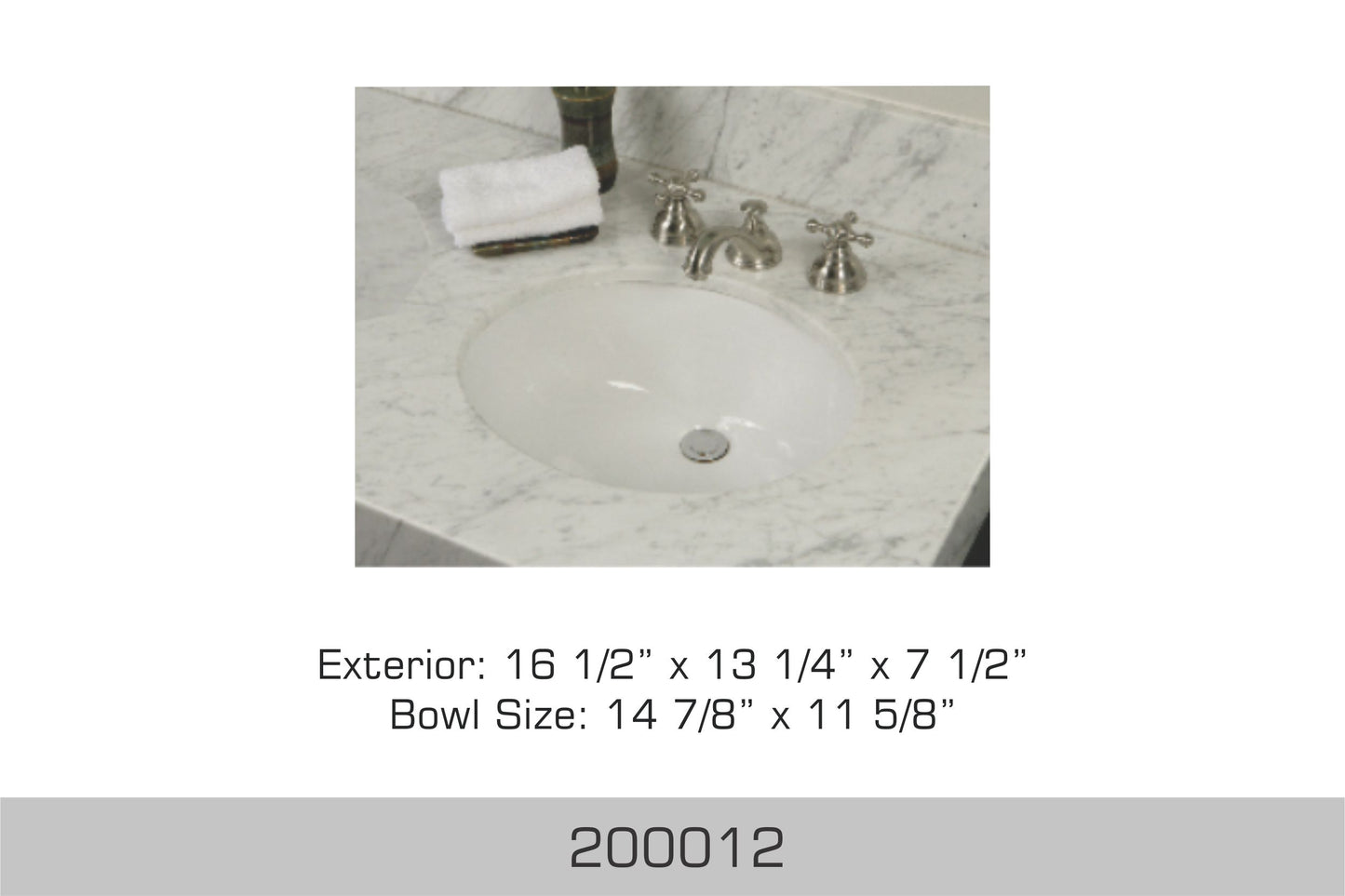 Bosco Undermount Bathroom Sink 16 1/2″ x 13 1/4″