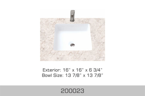 Bosco Undermount Bathroom Sink 16″ x 16″