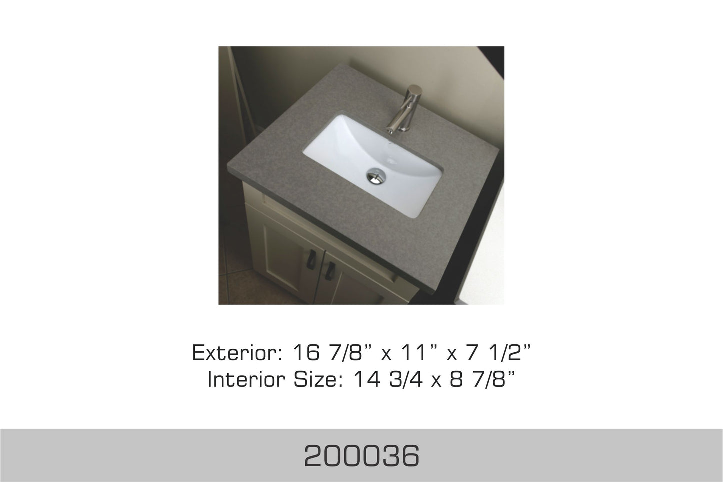Bosco Undermount Bathroom Sink 17 x 11"