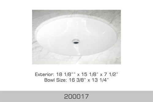 Bosco Undermount Bathroom Sink 18 1/8″ x 15 1/8″