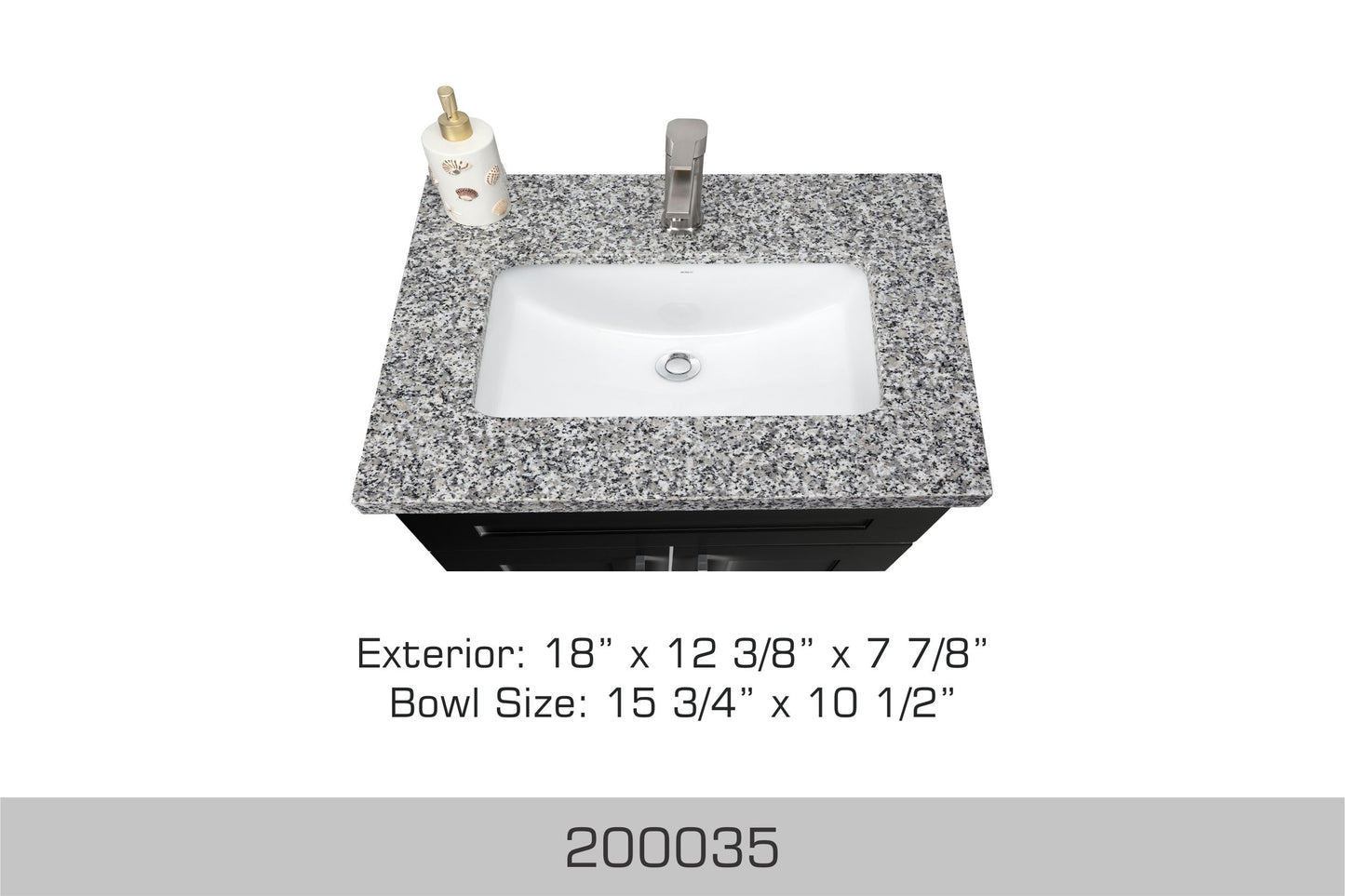 Bosco Undercounter Bathroom Sink 18 x 12 3/8"