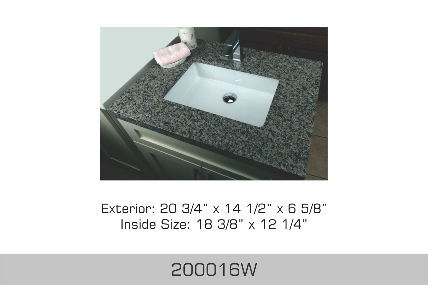 Bosco Undermount Bathroom Sink 20 3/4″ x 14 1/2″