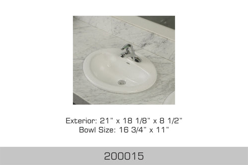 Bosco Drop-in Bathroom Sink 21″ x 18 1/8″