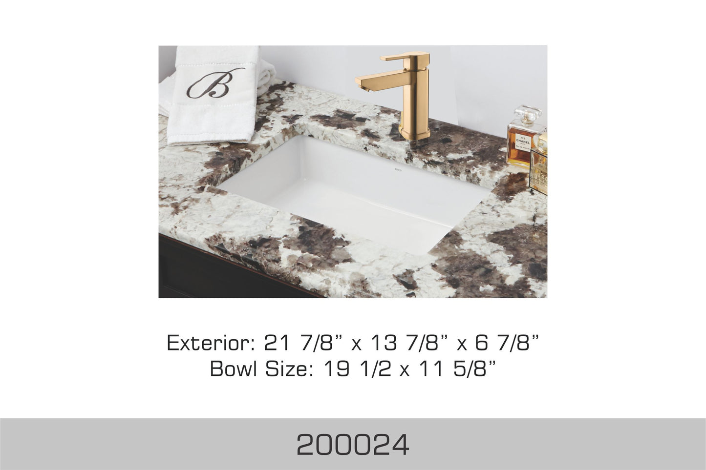 Bosco Undermount Bathroom Sink 21 7/8″ x 13 7/8″