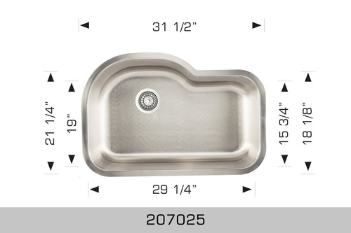 Bosco Builder Series Undermount Sink 31.5 x 21