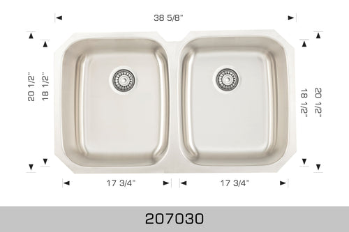 Bosco Builder Series Undermount Sink 38 x 20.5