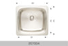 Bosco Standard Serie Undermount/Drop-in Kitchen Sink 20 x 18