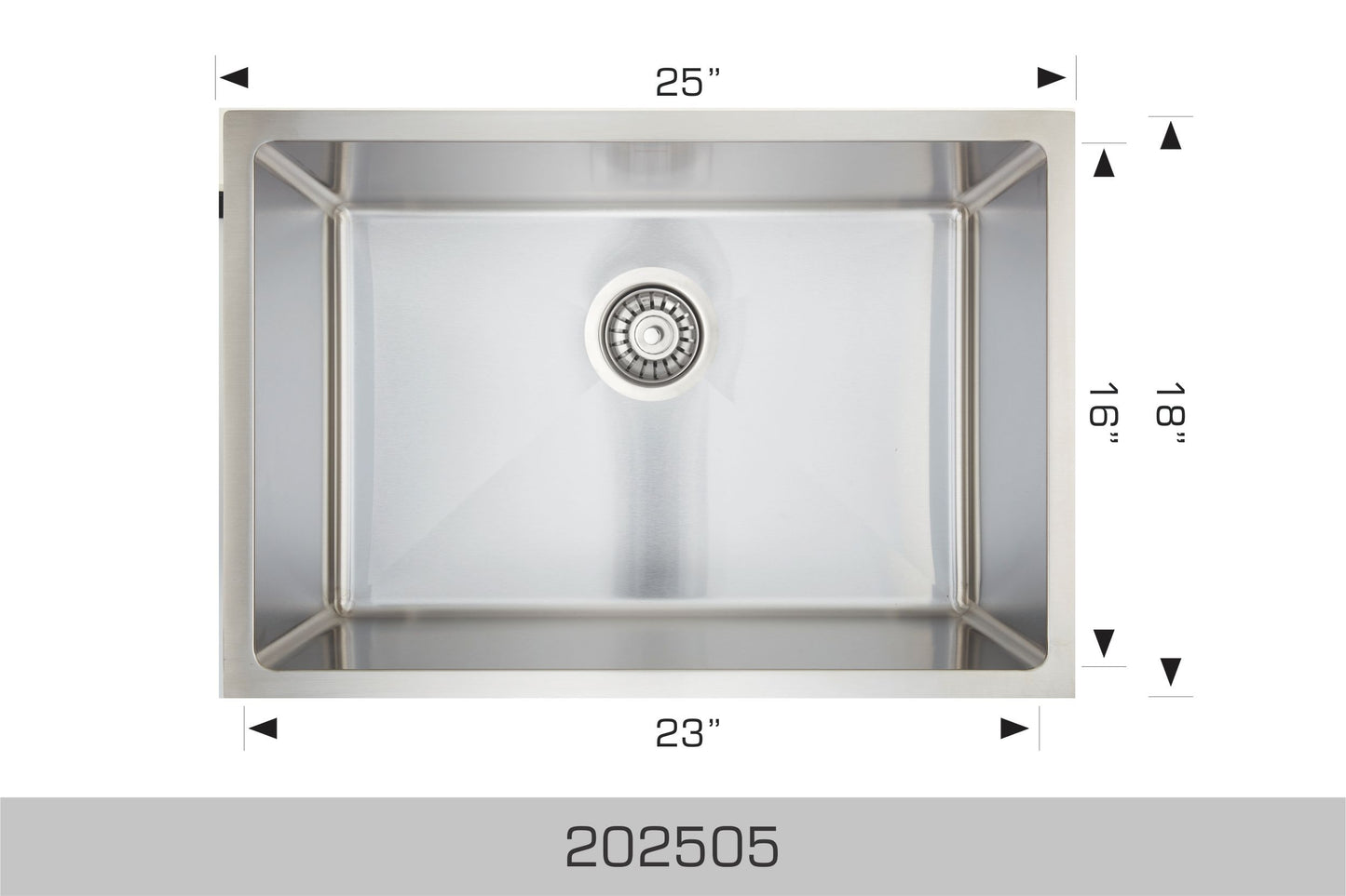 Bosco 202505 25" Stainless Steel Undermount Sink