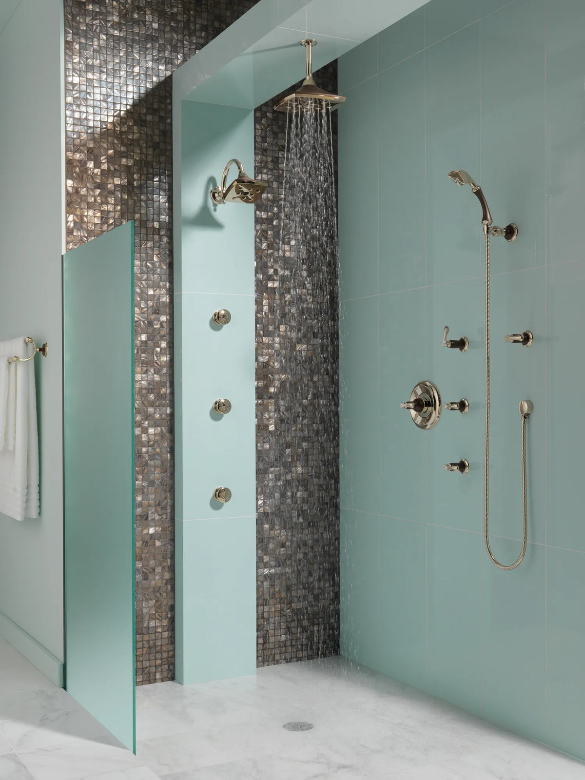 Charlotte H2Okinetic Square Raincan Showerhead lifestyle