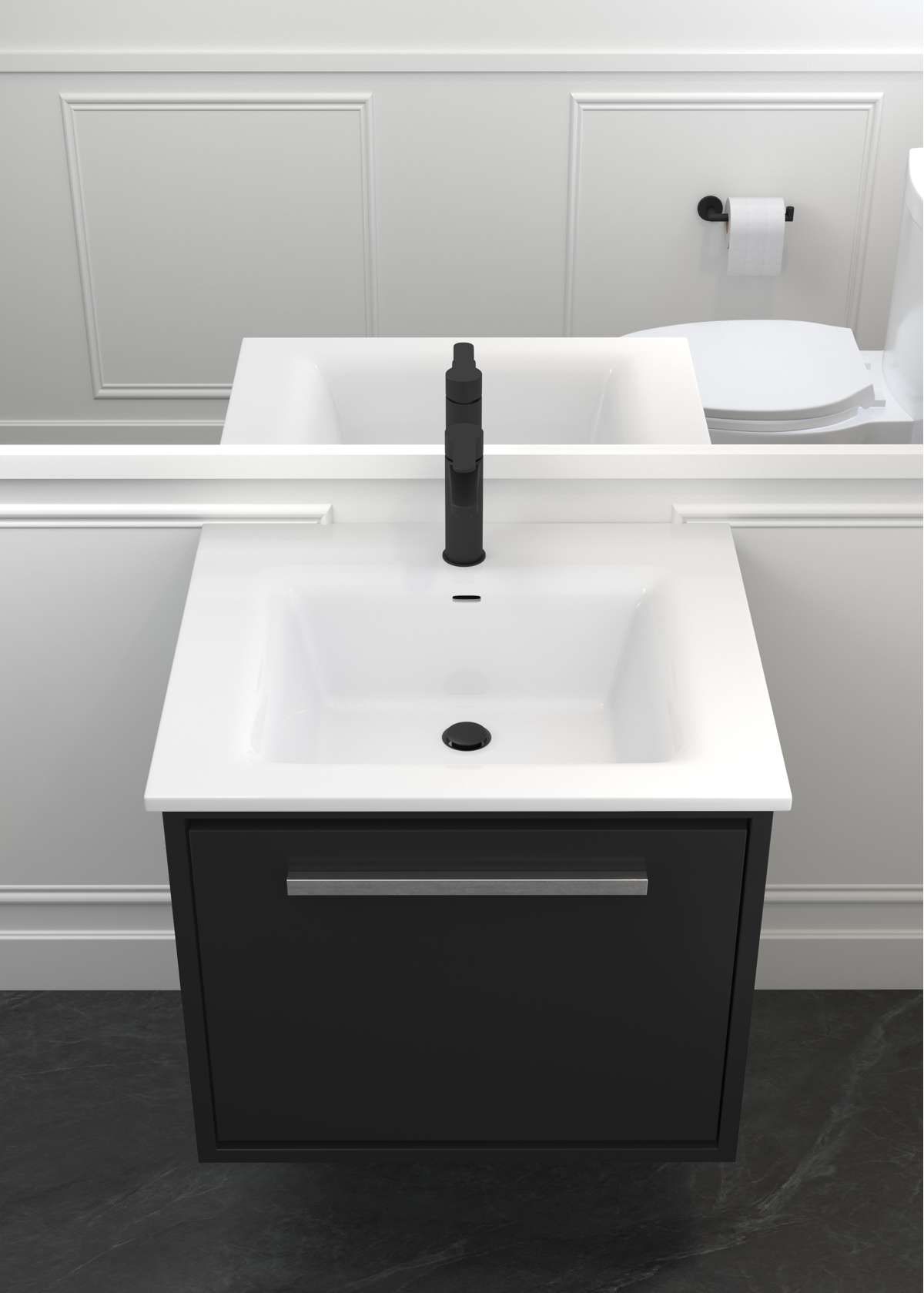 Contac Connell – COBV2117 – 21″ Wall-Hung Vanity with Top in Black