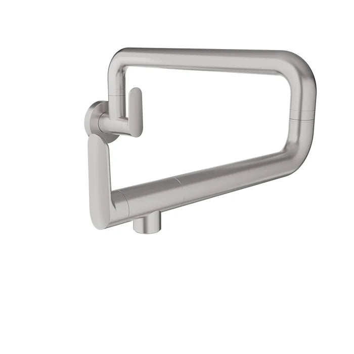 Baril Stainless steel single-hole wall-mounted pot filler with two handles