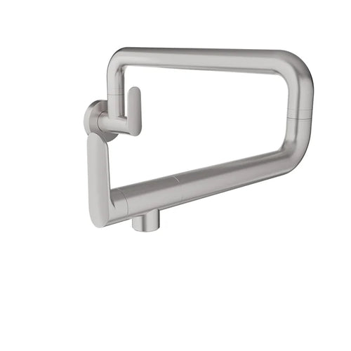 Baril Stainless steel single-hole wall-mounted pot filler with two handles
