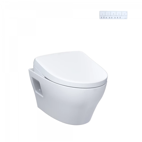 Toto EP WASHLET®+ S7A Wall-Hung Toilet - 1.28 GPF & 0.9 GPF - Auto Flush Kit