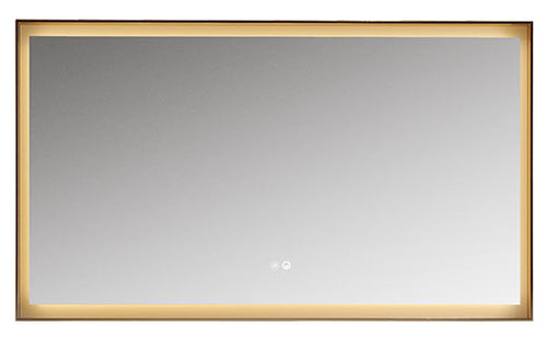 Solis Framed LED Bathroom Mirror | Brushed Gold Stainless Steel with Anti-Fog
