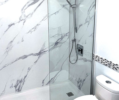Capella 78 Screen and Return Panel for 36 in. Base with GlassShieldÂ® glass in Chrome