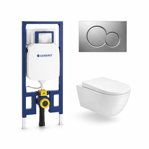 Geberit Sigma In-Wall System with Duravit D-Neo Wall-Hung Toilet Package