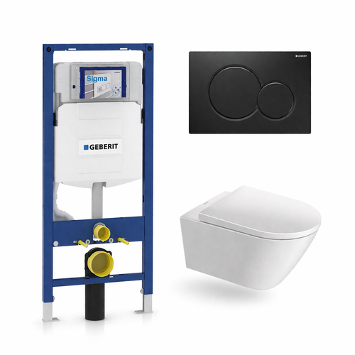 Geberit Sigma In-Wall System with Duravit D-Neo Wall-Hung Toilet Package