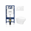 Caroma Somerton Wall-Mounted Elongated Toilet Dual-Flush 1.28/0.8 gpf with Geberit Carrier & Seat