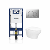 Caroma Somerton Wall-Mounted Elongated Toilet Dual-Flush 1.28/0.8 gpf with Geberit Carrier & Seat