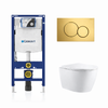 Kodaen Parma Wall-Mounted Elongated Toilet Dual-Flush 1.6/1.1 gpf with Geberit Carrier & Seat