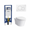 Toto AP Dual-Flush Wall-Mounted Toilet with Geberit Carrier & Seat (1.28/0.9 gpf)