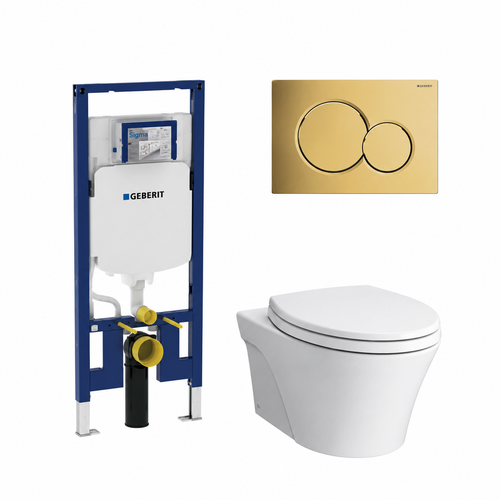 Toto AP Dual-Flush Wall-Mounted Toilet with Geberit Carrier & Seat (1.28/0.9 gpf)
